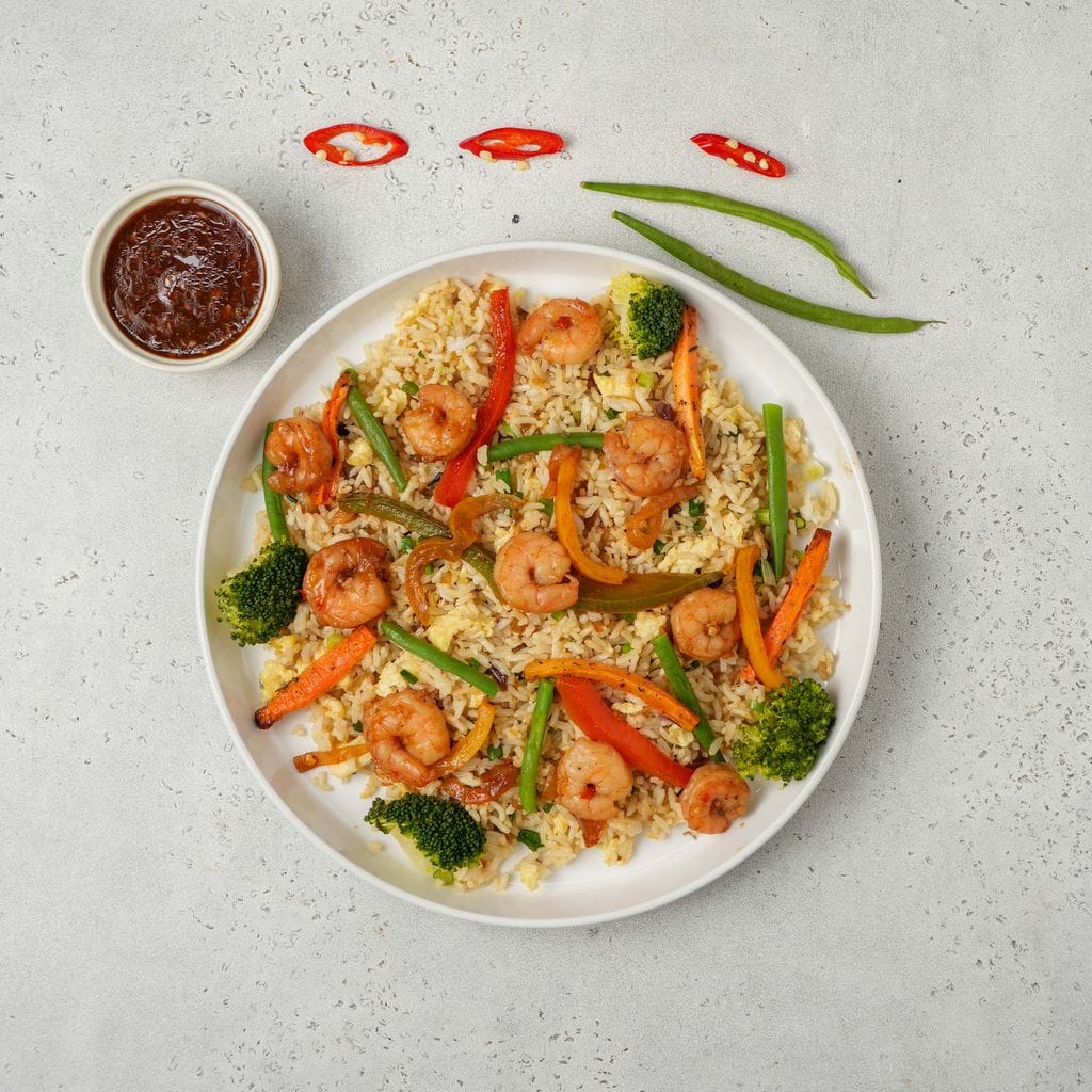 Chili Garlic Shrimp with Rice