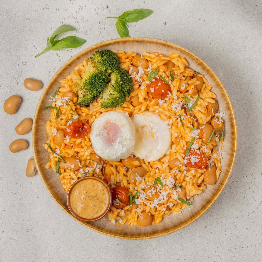 Harissa Butter Bean Orzo Bowl