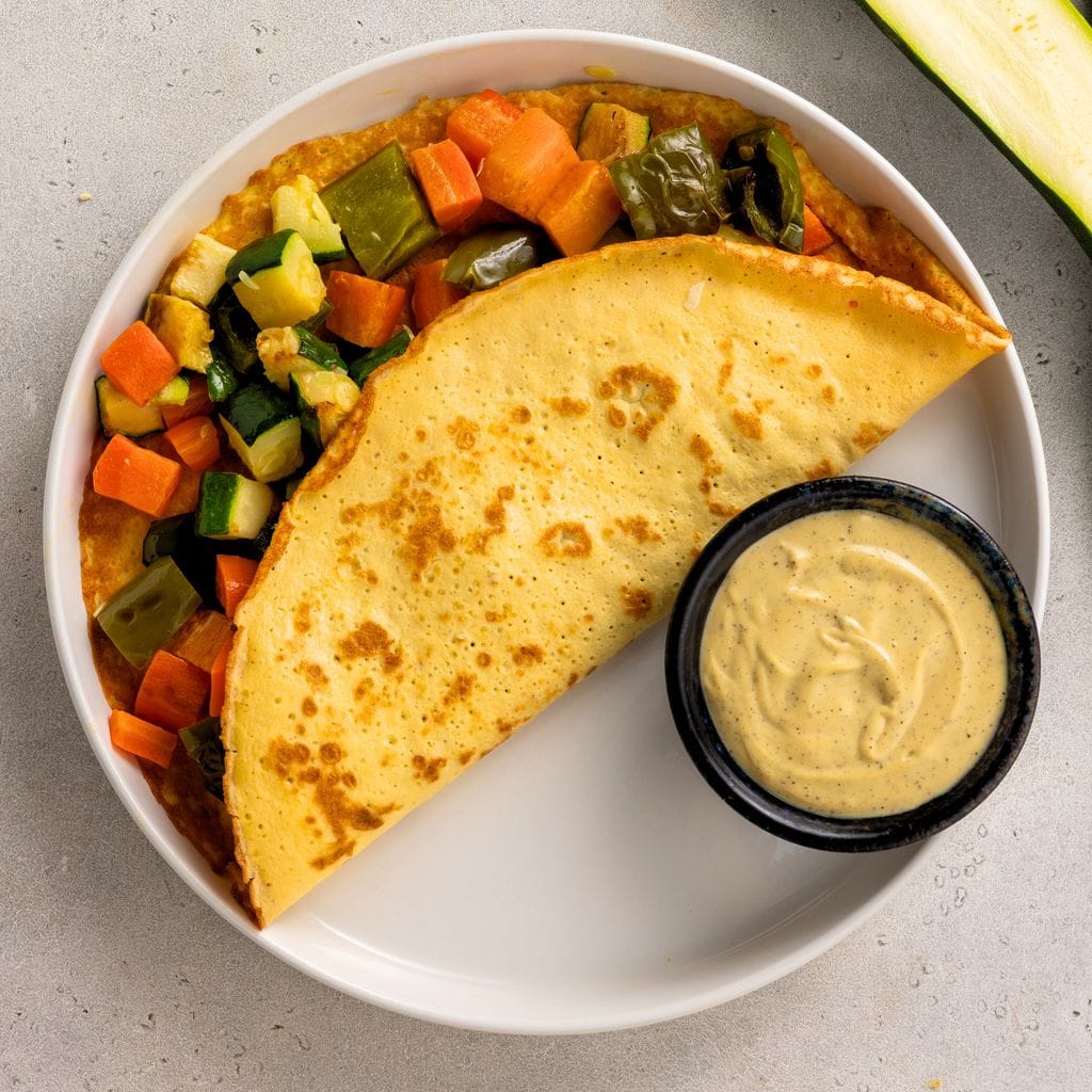 Egg Wrap with Roasted Veg Filling