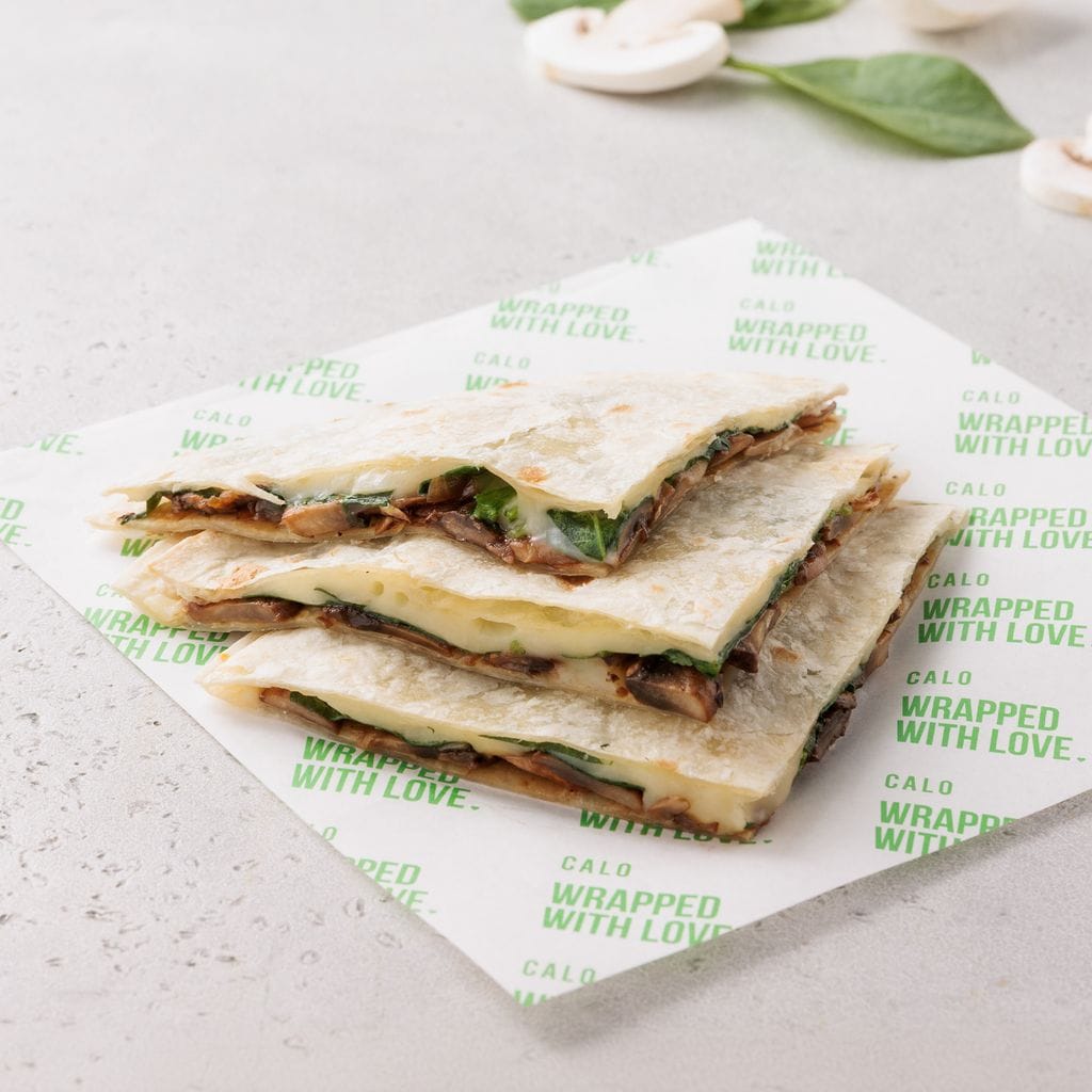 Spinach and Mushroom Quesadilla
