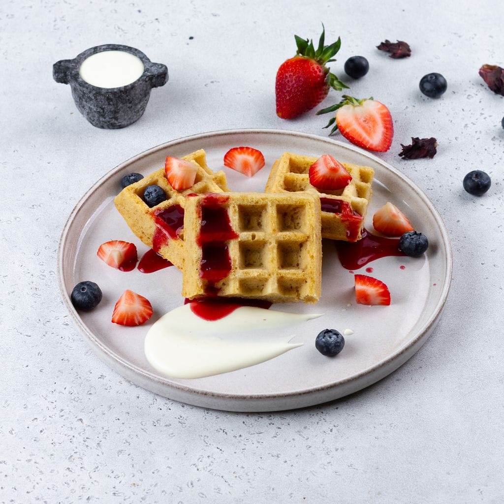 Berry Hibiscus Waffles