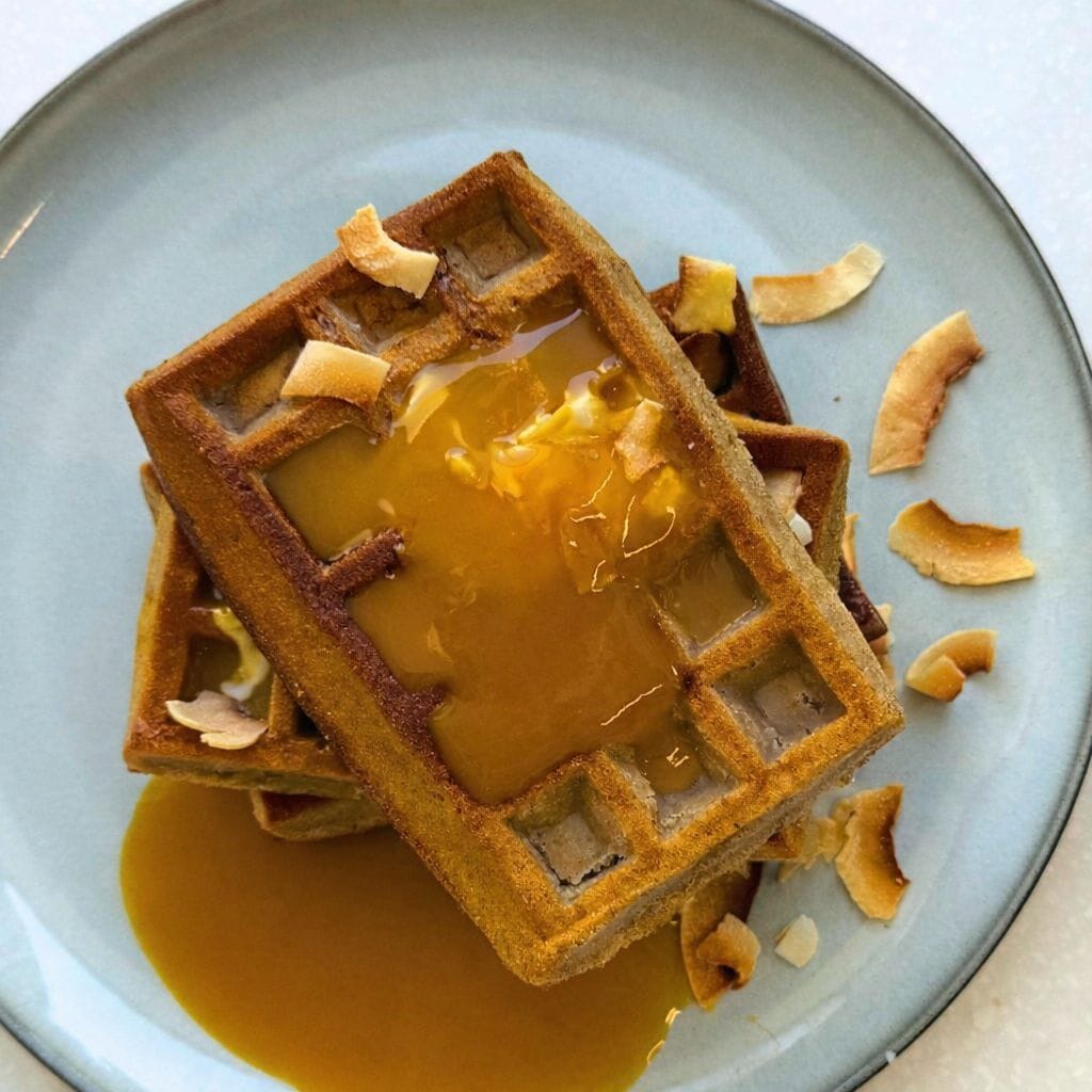 Vanilla Waffles with Toasted Hazelnuts
