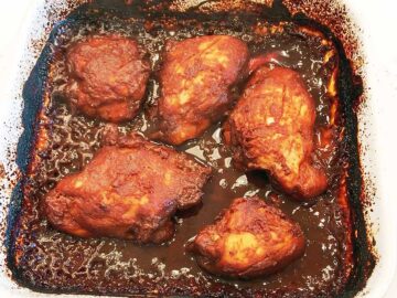The chicken thighs are ready.