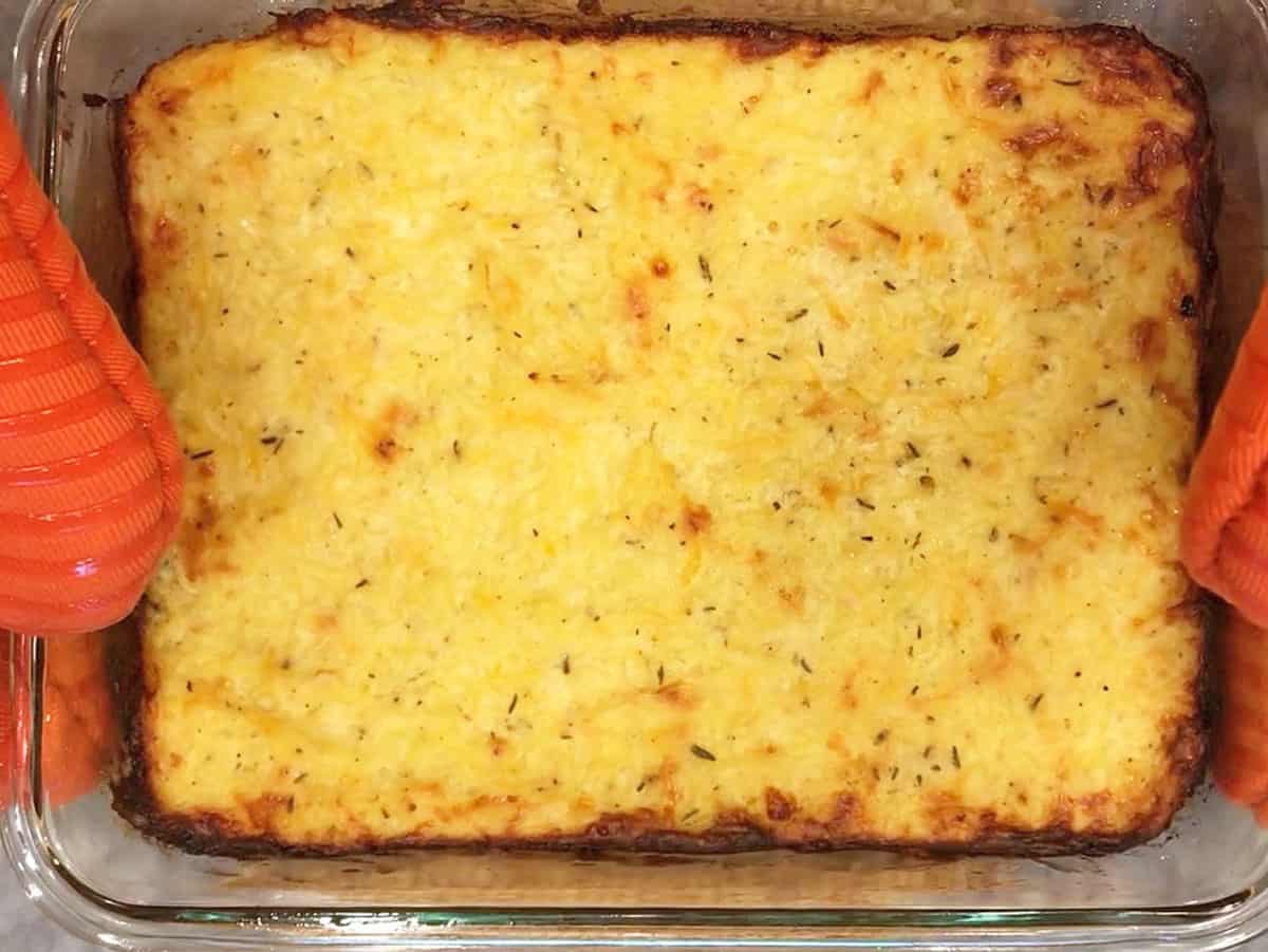 The casserole is fully baked.