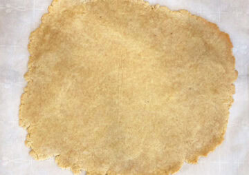 A baked almond flour crust.