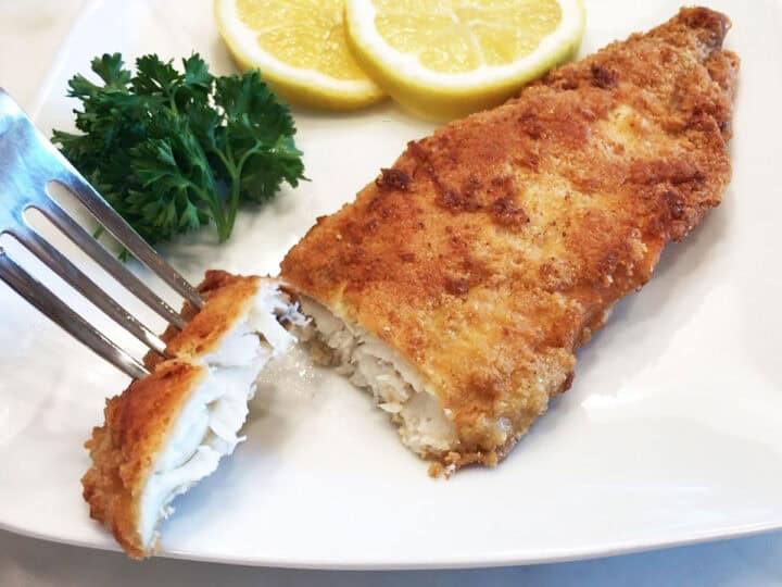 Serving the fish.