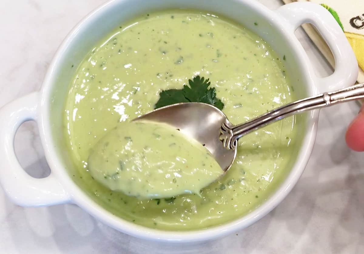 The soup is served.