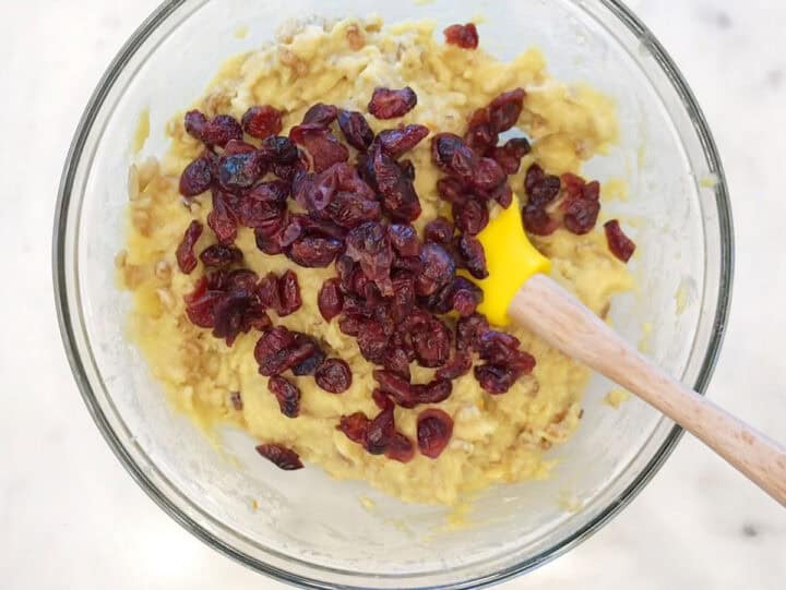 Adding cranberries.