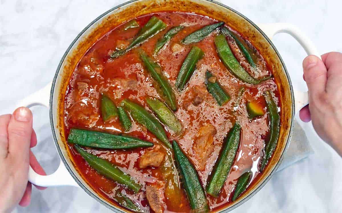 The stew is ready.