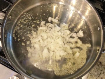Cooking the onions.