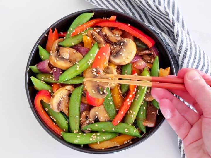 The stir-fry is served.
