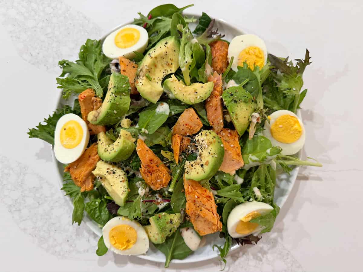 Nicoise salad with avocado.