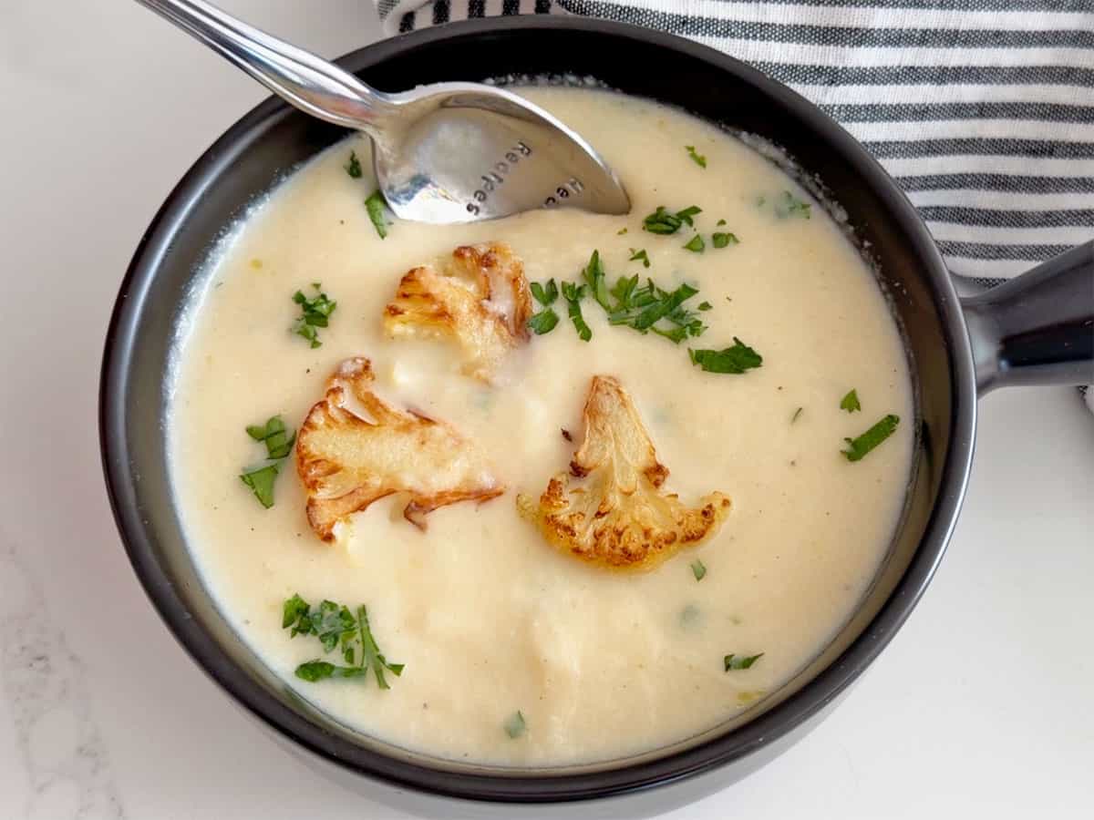 The soup is served.