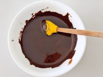 Melted chocolate in a bowl.